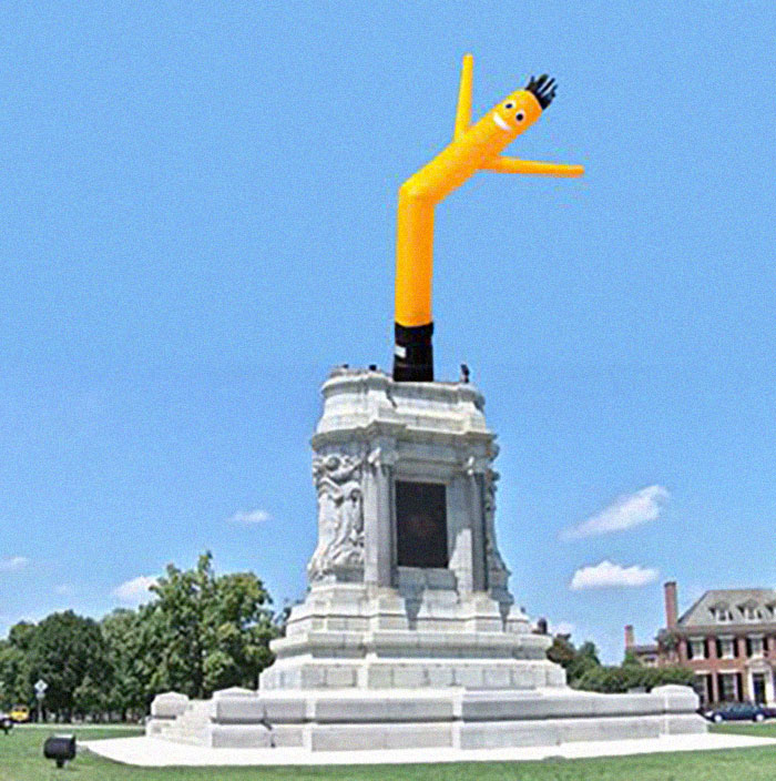 Someone Swaps Racist Monuments With Colorful Air Dancers In Hilarious Pics And People Think It’s An Awesome Idea Someone Swaps Racist Monuments With Colorful Air Dancers In Hilarious Pics And People Think It’s An Awesome Idea