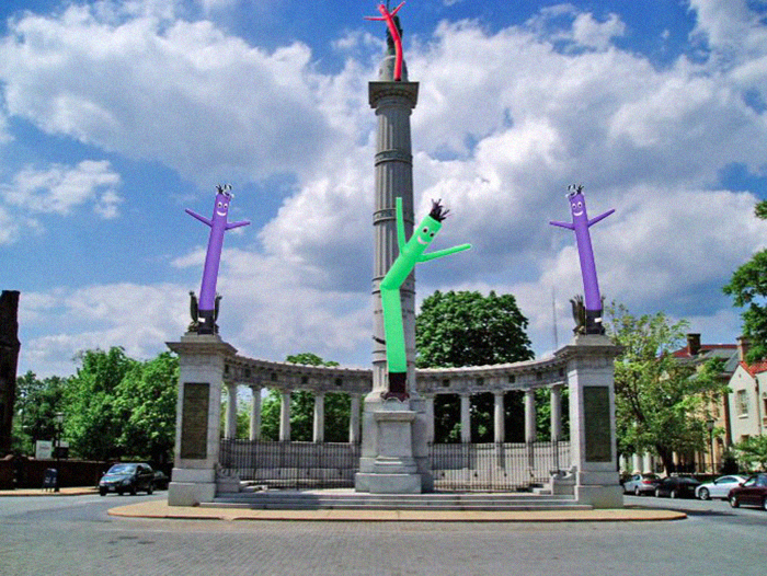 Someone Swaps Racist Monuments With Colorful Air Dancers In Hilarious Pics And People Think It’s An Awesome Idea Someone Swaps Racist Monuments With Colorful Air Dancers In Hilarious Pics And People Think It’s An Awesome Idea