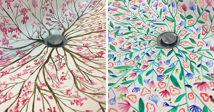 Artist Uses Her Sink As A Canvas And Lets The Water Destroy Her Paintings 24 Hours Later (26 Pics)