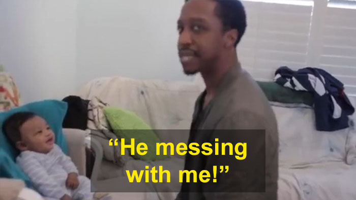 Dad Tries To Challenge His 5-Month-Old Son Into A Rap Battle, Gets Defeated By His Laughter