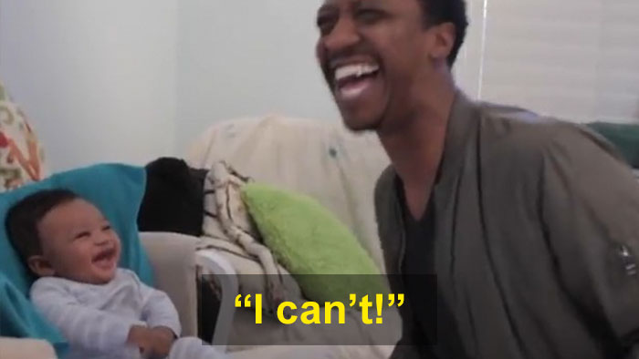 Dad Tries To Challenge His 5-Month-Old Son Into A Rap Battle, Gets Defeated By His Laughter
