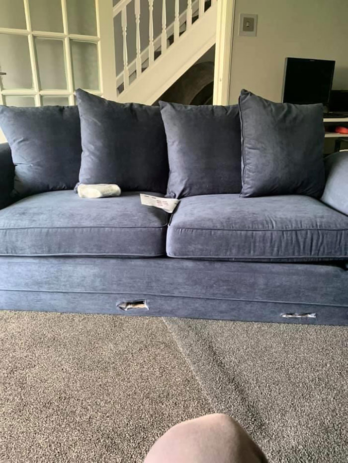New Sofa Delivered - Thanks, Forklift Truck Driver