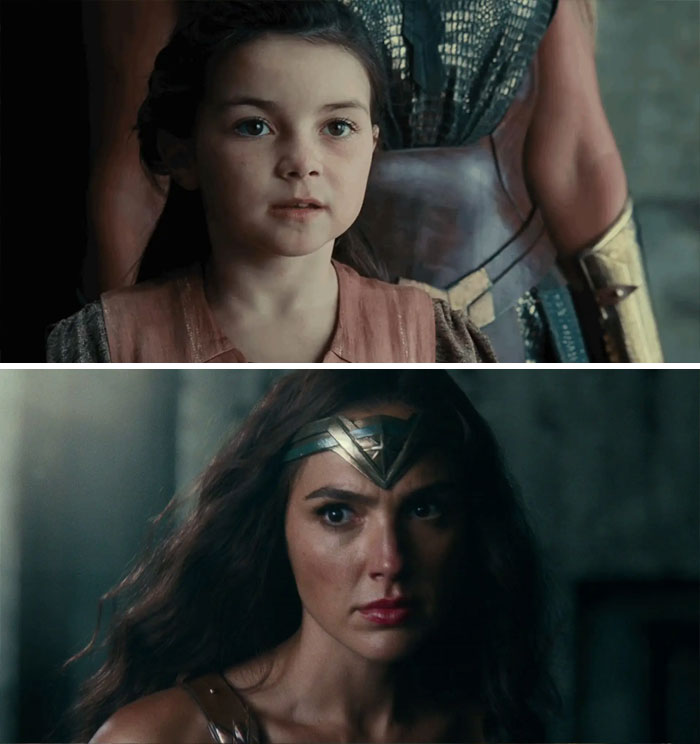 Diana In Wonder Woman (Played By Lilly Aspell As A Kid And Gal Gadot As An Adult)
