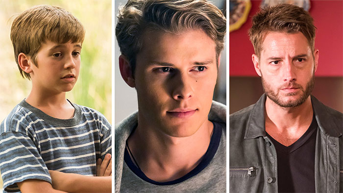 Kevin From "This Is Us" ( Parker Bates As Kid, Logan Shroyer As Teen And Justin Hartley As Adult)