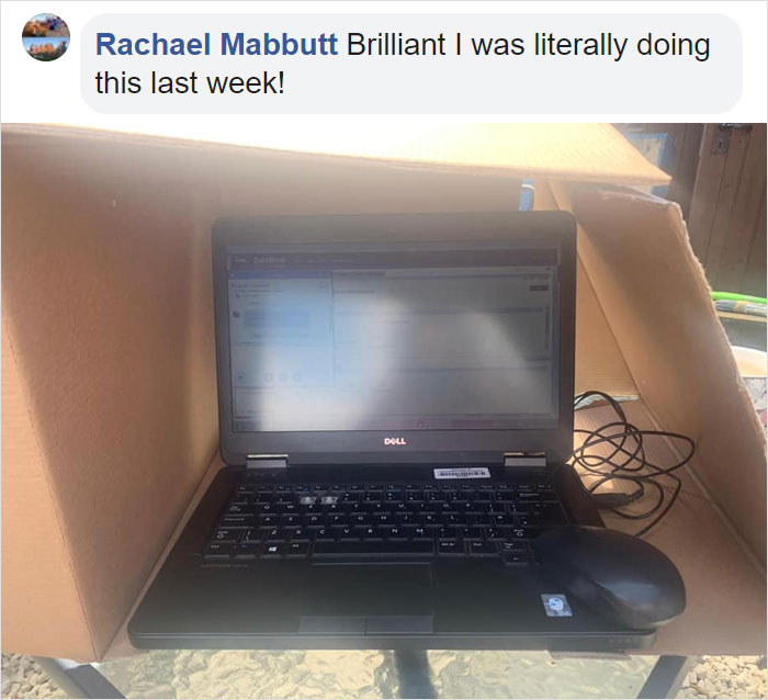 Man Comes Up With A Cheap Idea To Protect Laptops From The Sun And It Actually Works