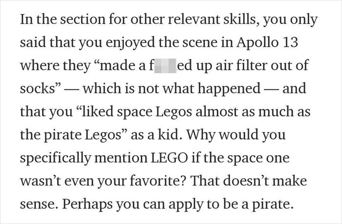 Comedian Knows He's Too Dumb To Work For NASA, Still 'Applies', 'Receives' A Hilarious Rejection Letter Comedian Knows He's Too Dumb To Work For NASA, Still 'Applies', 'Receives' A Hilarious Rejection Letter