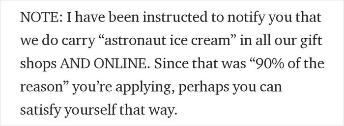 Comedian Knows He's Too Dumb To Work For NASA, Still 'Applies', 'Receives' A Hilarious Rejection Letter Comedian Knows He's Too Dumb To Work For NASA, Still 'Applies', 'Receives' A Hilarious Rejection Letter