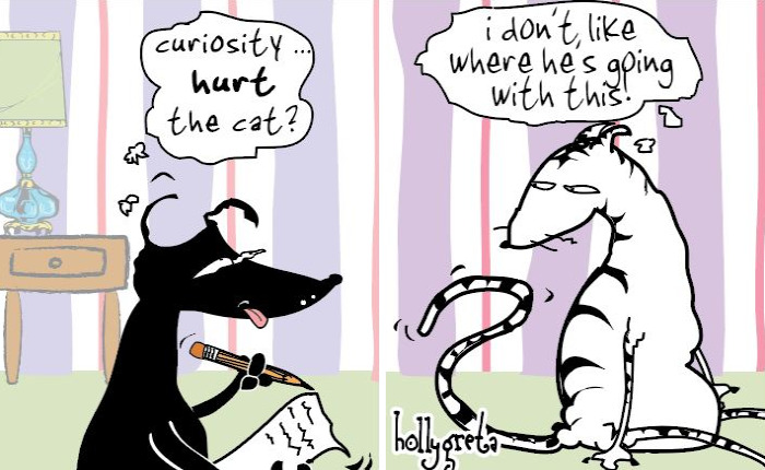 Petey & Keats Drawn From A Dog And A Cat I Had The Pleasure Of Having As Companions