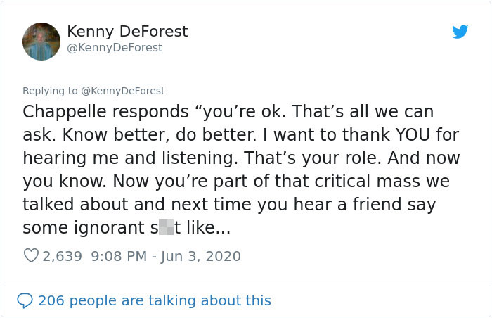 Person Shares How Dave Chappelle Schooled A Privileged White Girl On Police Brutality