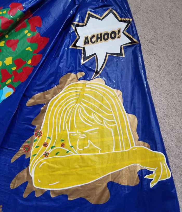 Teen Spent 400 Hours Making A COVID-Themed Prom Dress Using 750 Meters Of Colored Duct Tape For A Duck Brand Scholarship Contest Teen Spent 400 Hours Making A COVID-Themed Prom Dress Using 750 Meters Of Colored Duct Tape For A Duck Brand Scholarship Contest