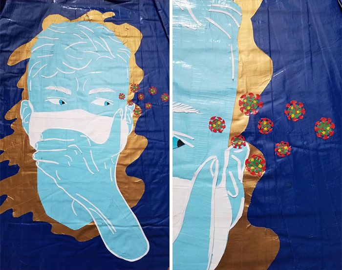 Teen Spent 400 Hours Making A COVID-Themed Prom Dress Using 750 Meters Of Colored Duct Tape For A Duck Brand Scholarship Contest Teen Spent 400 Hours Making A COVID-Themed Prom Dress Using 750 Meters Of Colored Duct Tape For A Duck Brand Scholarship Contest