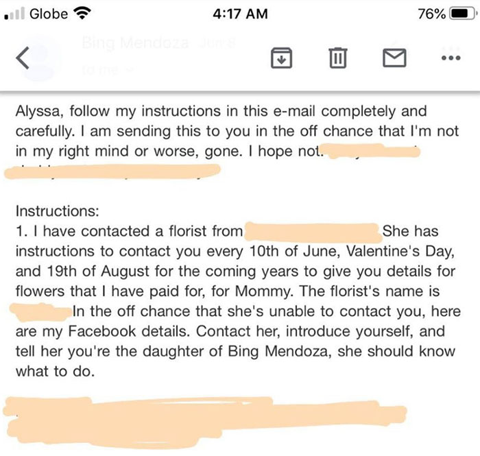 Daughter Receives Email Instructions On How To Throw A 25th Wedding Anniversary Celebration For Mom Written By Dad Who Passed Away 10 Months Ago Daughter Receives Email Instructions On How To Throw A 25th Wedding Anniversary Celebration For Mom Written By Dad Who Passed Away 10 Months Ago