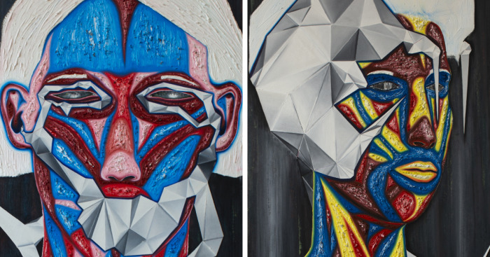 I Made Oil Paintings With Shards Of Television Screens (16 Pics)