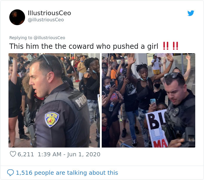 After A Cop Pushed A Kneeling Woman, Black Female Police Officer Stands Up For Her