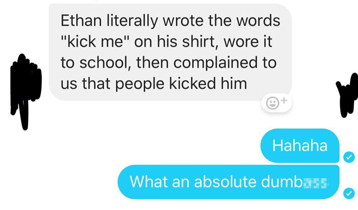 Doesn't Expect To Get Kicked When Wearing A Shirt Saying “Kick Me” To School