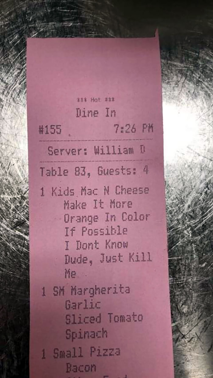 The Things You Deal With As A Waiter