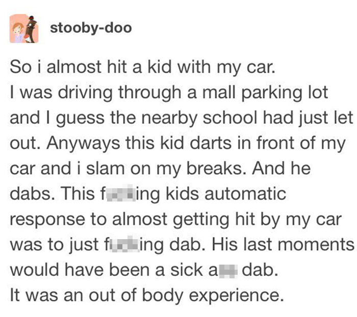 Reaction To Almost Getting Hit By A Car