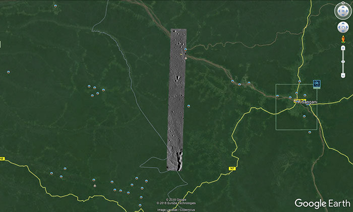 Google Earth Decided To Place A Section Of The Moon's Surface In Central Africa