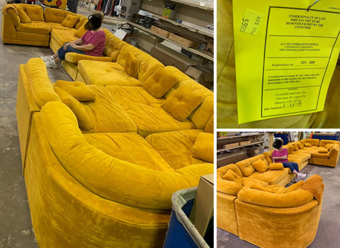 I Was In Town Visiting My Mom And We Found This Amazing Ginormous Couch At The Goodwill In Marietta