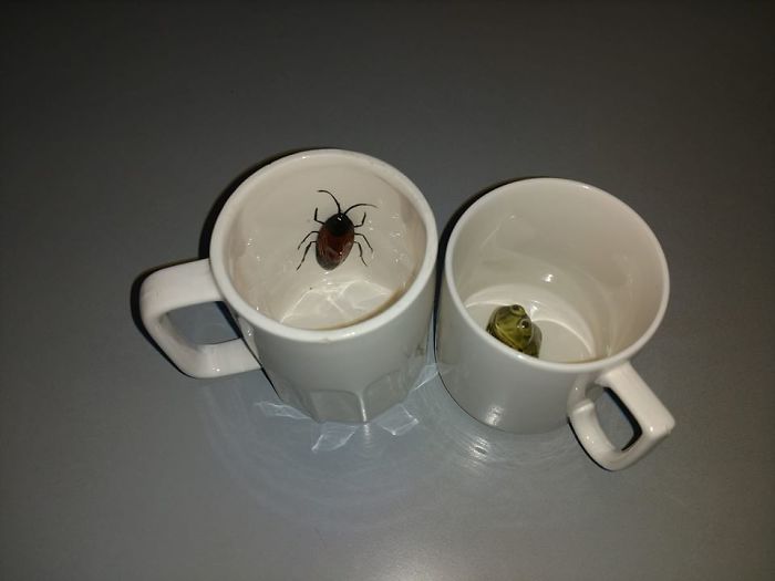 Found At An Estate Sale . When Full Of Coffee These Critters Can't Be Seen , A Few Sips Then , Lol I Had A Set Of 6 To Start With