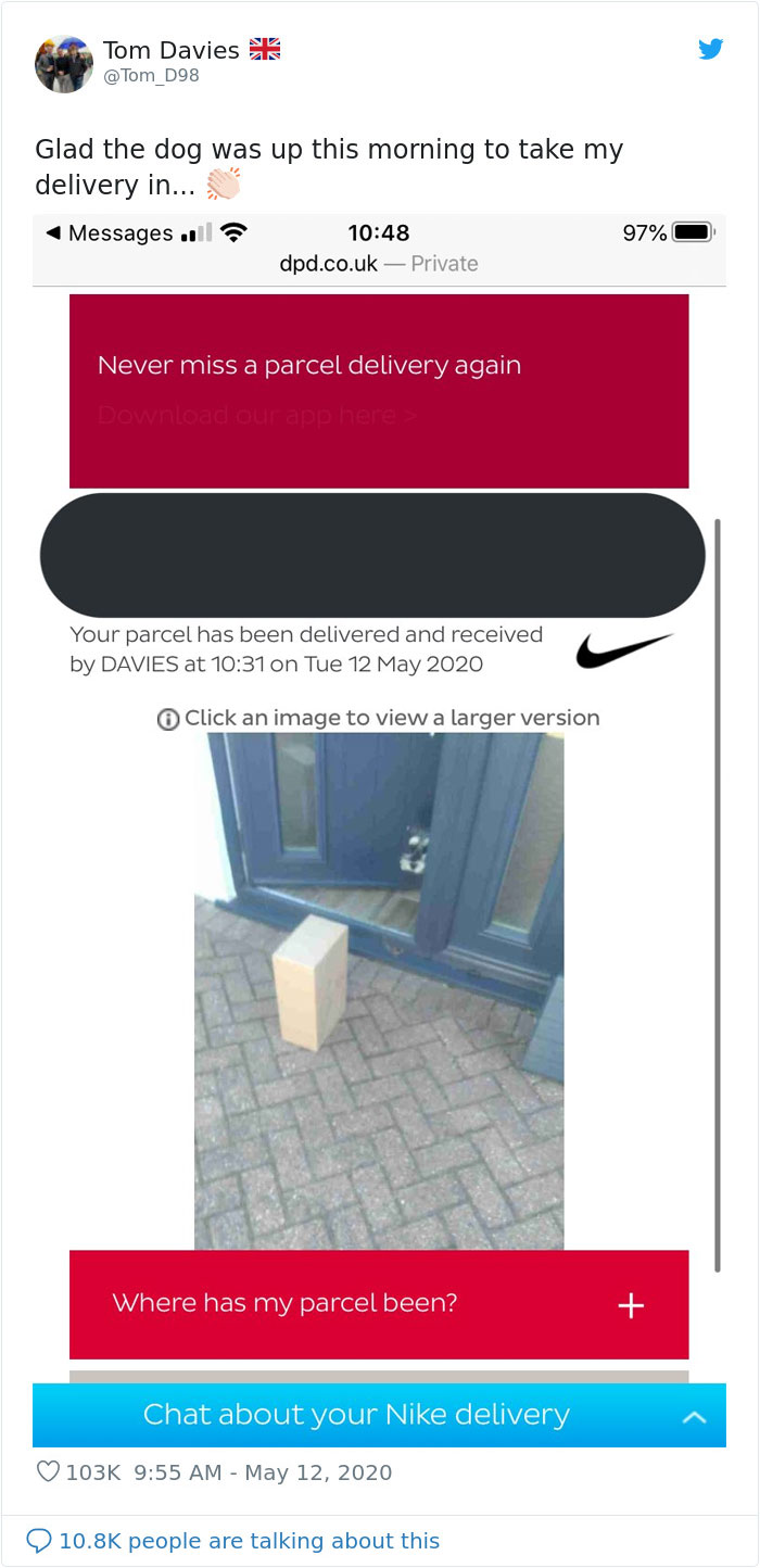 Glad The Dog Was Up This Morning To Take My Delivery In...