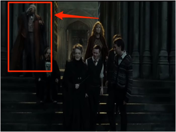 Slughorn Drinks A Vial Of Liquid Luck Right Before The Battle Of Hogwarts In 'Deathly Hallows — Part II'