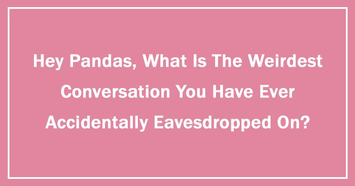 Hey Pandas, What Is The Weirdest Conversation You Have Ever Accidentally Eavesdropped On? (Ended)