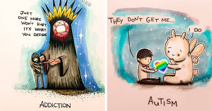 Artist Visualizes Common Disorders And Mental Illnesses As Monsters (11 Pics)