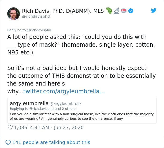 Scientist Demonstrates The Effect Of Wearing A Mask Vs. Not Wearing One