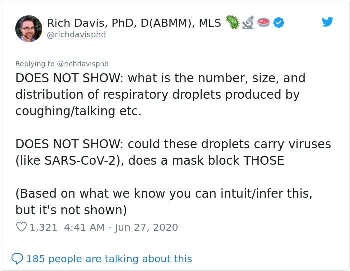 Scientist Demonstrates The Effect Of Wearing A Mask Vs. Not Wearing One
