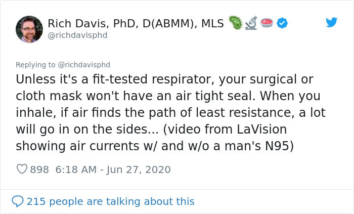 Scientist Demonstrates The Effect Of Wearing A Mask Vs. Not Wearing One Scientist Demonstrates The Effect Of Wearing A Mask Vs. Not Wearing One