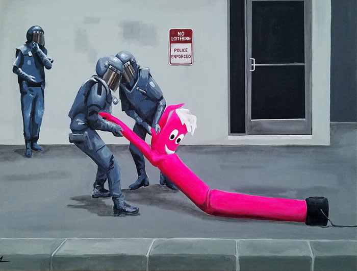 Artist Uses Wind Dancers To Express Difficult Topics Like BLM Movement, Gun Violence, And Poverty In Her 37 Paintings