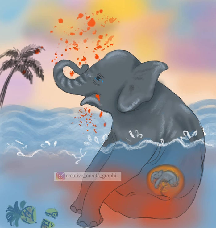 Pregnant-Elephant-Dies-Eats-Pineapple-Filled-With-Firecrackers-Artists-Pay-Tribute