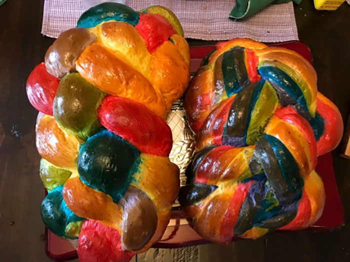 People Applaud This Mom Who Baked A Rainbow Challah To Celebrate Pride Month