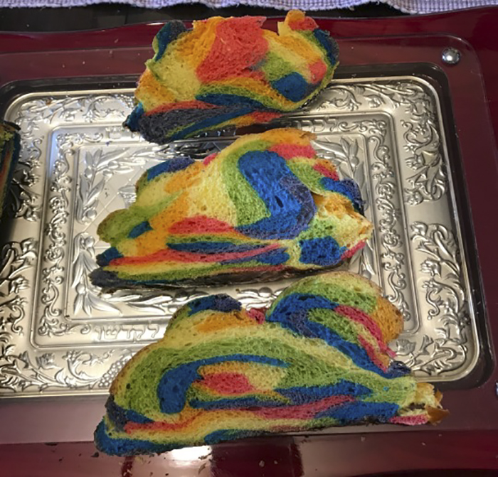 People Applaud This Mom Who Baked A Rainbow Challah To Celebrate Pride Month