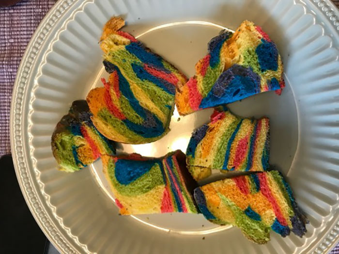 People Applaud This Mom Who Baked A Rainbow Challah To Celebrate Pride Month