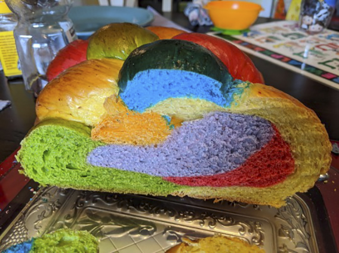 People Applaud This Mom Who Baked A Rainbow Challah To Celebrate Pride Month