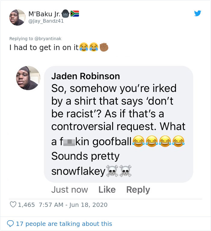 Customer Gets So Upset Over Waiter Wearing A 'Don't Be Racist' T-Shirt That He Leaves A Negative Review, And Now Everyone Is Trolling Him