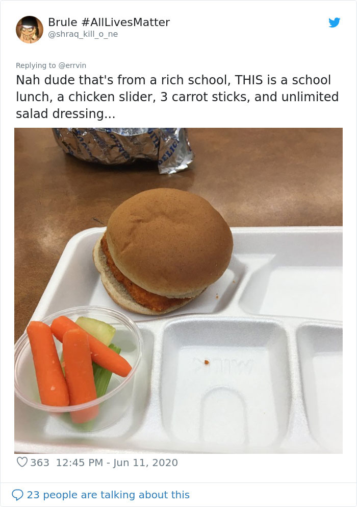 18 People Compare Some School Lunches, Show That US Education Is Underfunded While Their Police Is Overfunded 18 People Compare Some School Lunches, Show That US Education Is Underfunded While Their Police Is Overfunded