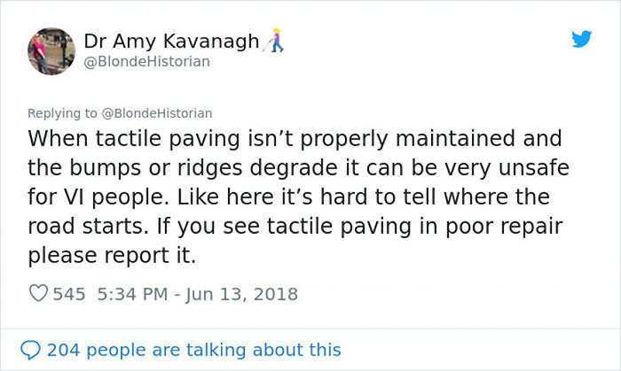 Woman Educates People On Barriers Blind Individuals Experience By Sharing Some Key Information On Tactile Paving