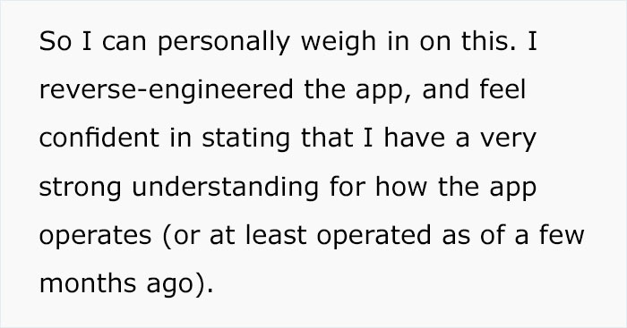 Text excerpt about a reverse-engineered TikTok app revealing insights on its operations.