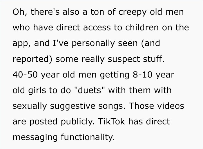 Text highlighting concerns about creepy interactions and privacy risks on TikTok, based on reverse-engineering findings. Text highlighting concerns about creepy interactions and privacy risks on TikTok, based on reverse-engineering findings.