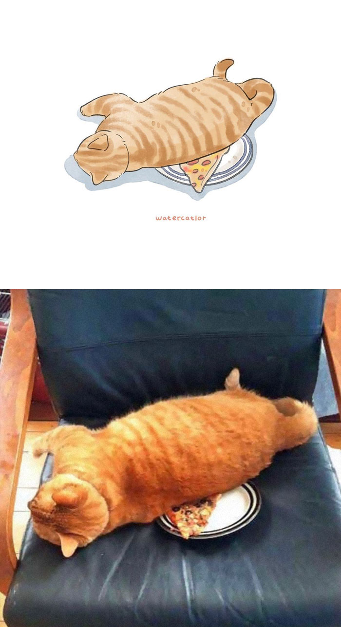 Watercolor-Cat-Paintings-Watercatlor