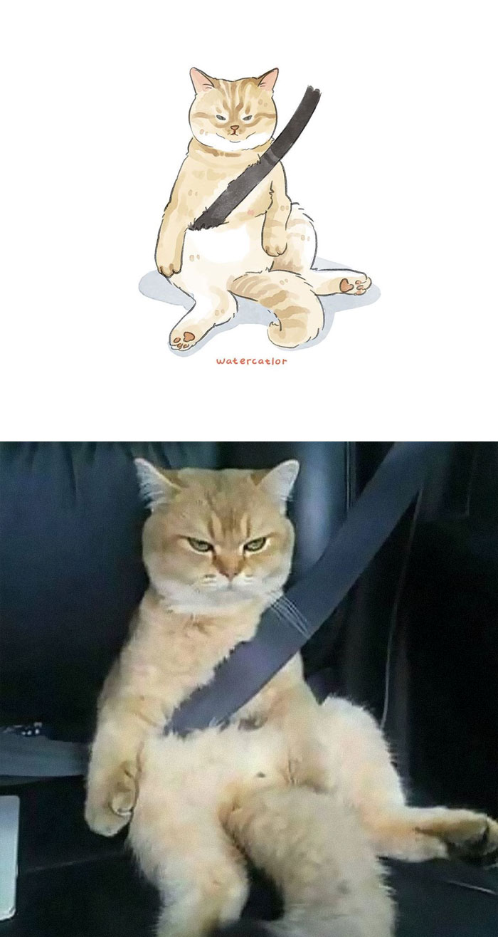 Watercolor-Cat-Paintings-Watercatlor