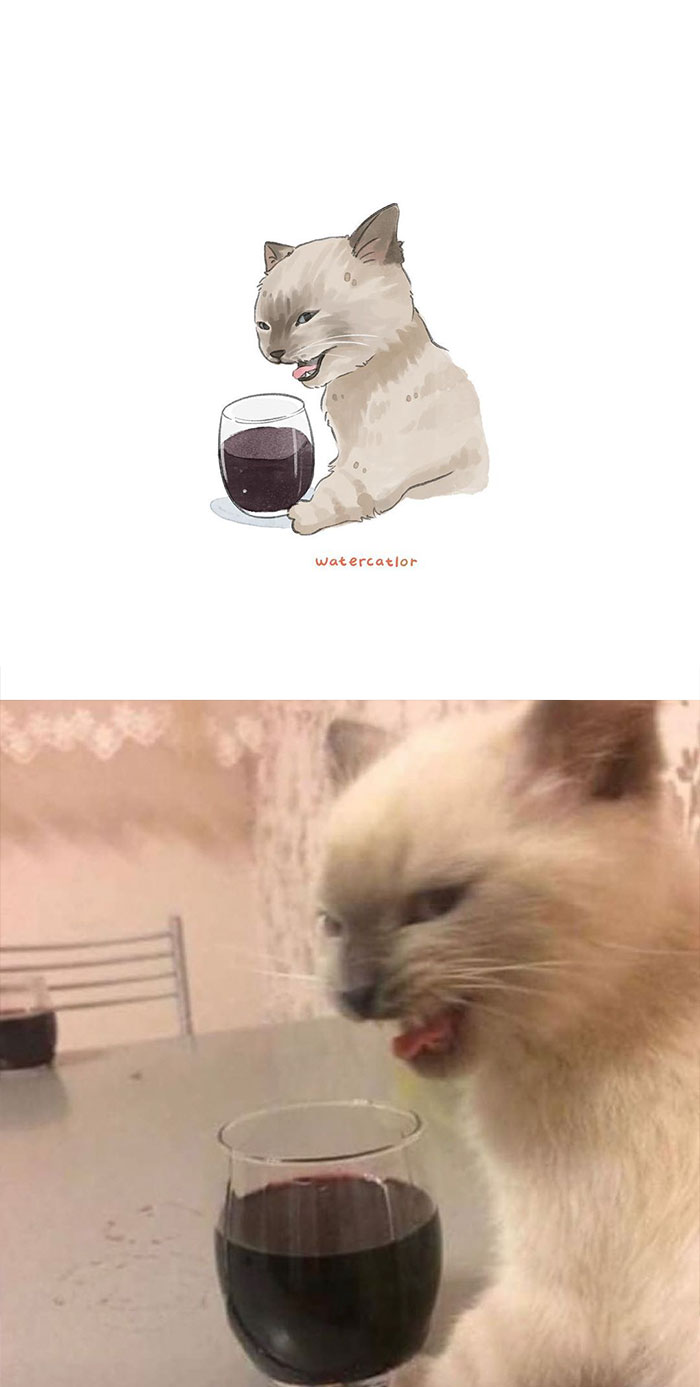 Watercolor-Cat-Paintings-Watercatlor