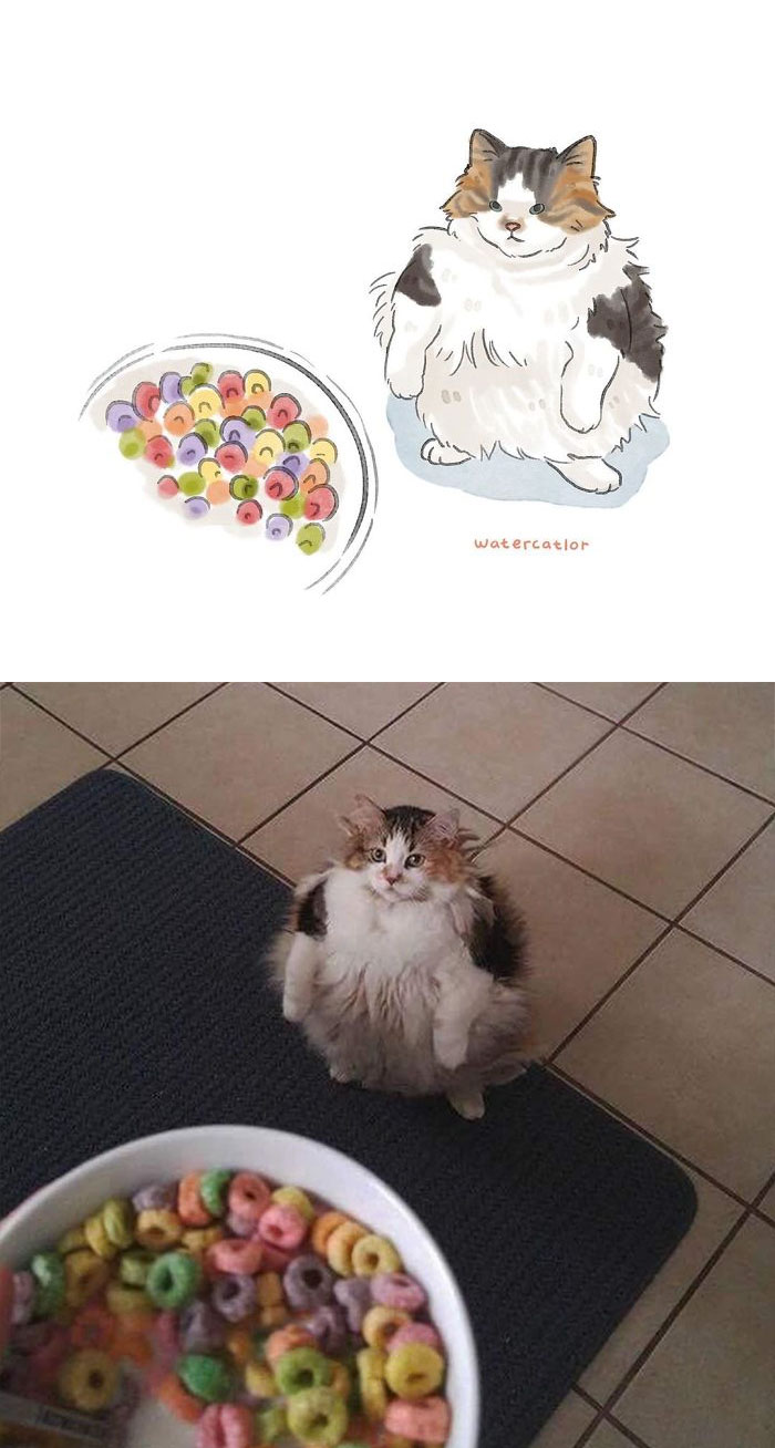 Watercolor-Cat-Paintings-Watercatlor