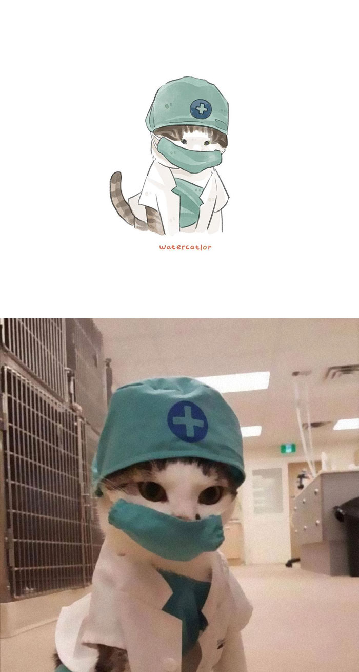 Watercolor-Cat-Paintings-Watercatlor