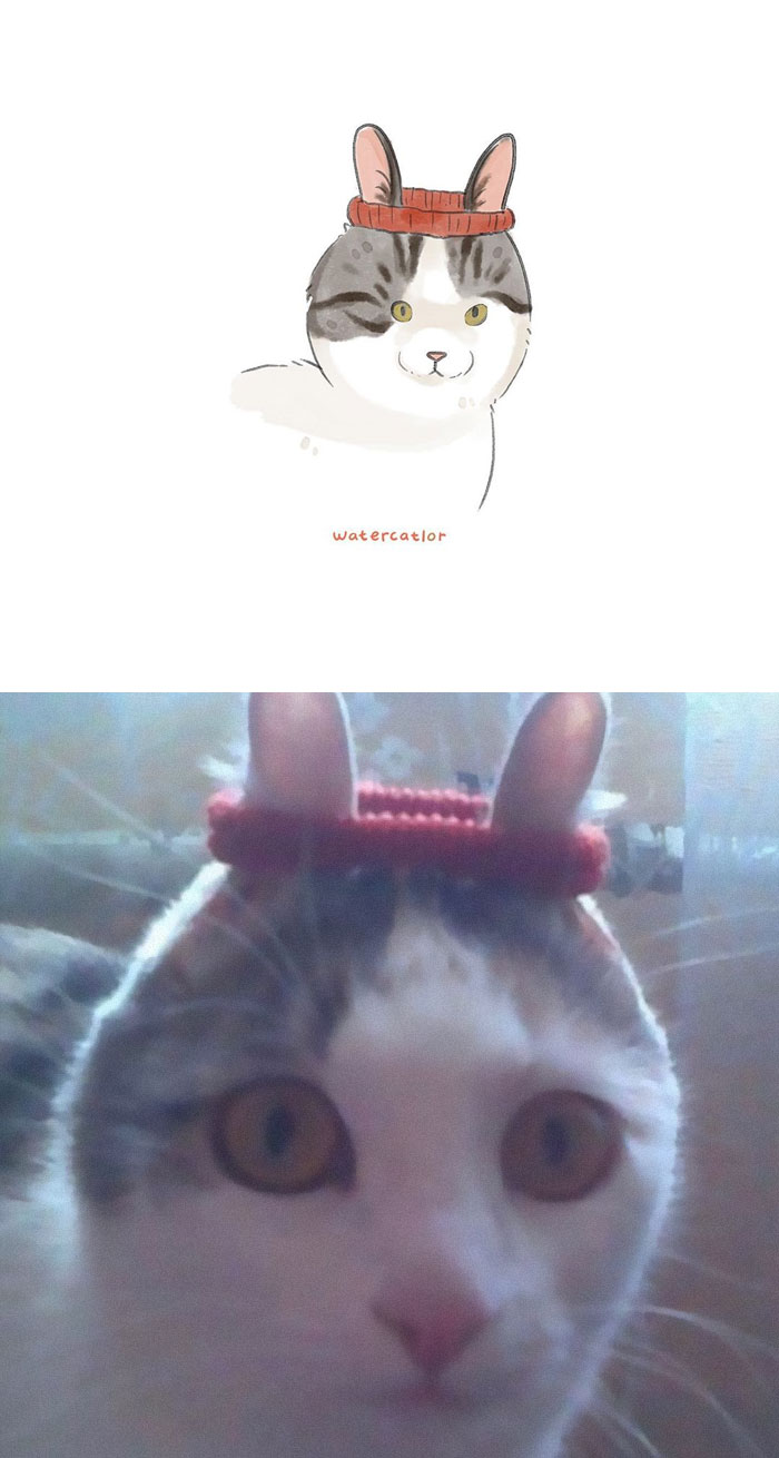 Watercolor-Cat-Paintings-Watercatlor