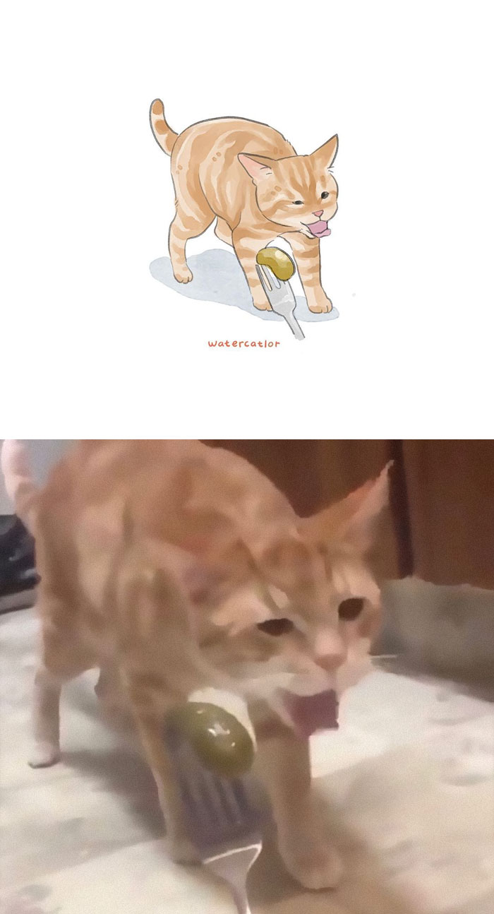 Watercolor-Cat-Paintings-Watercatlor