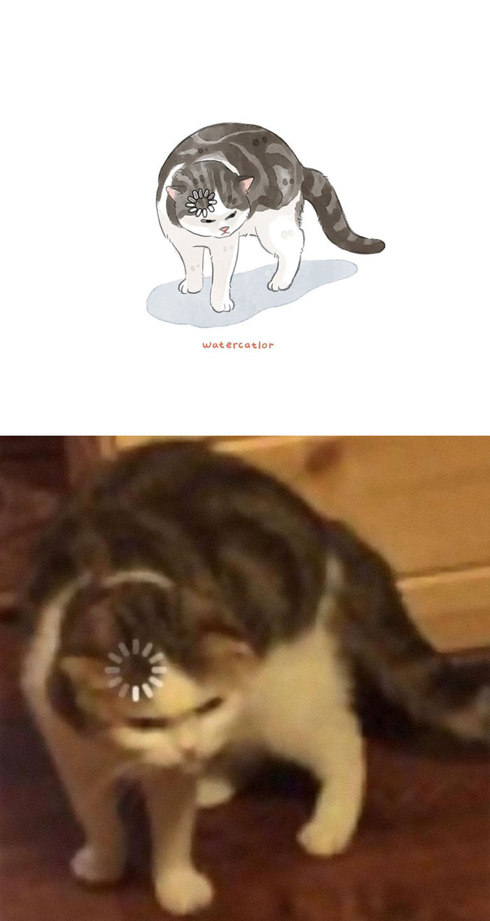 Watercolor-Cat-Paintings-Watercatlor